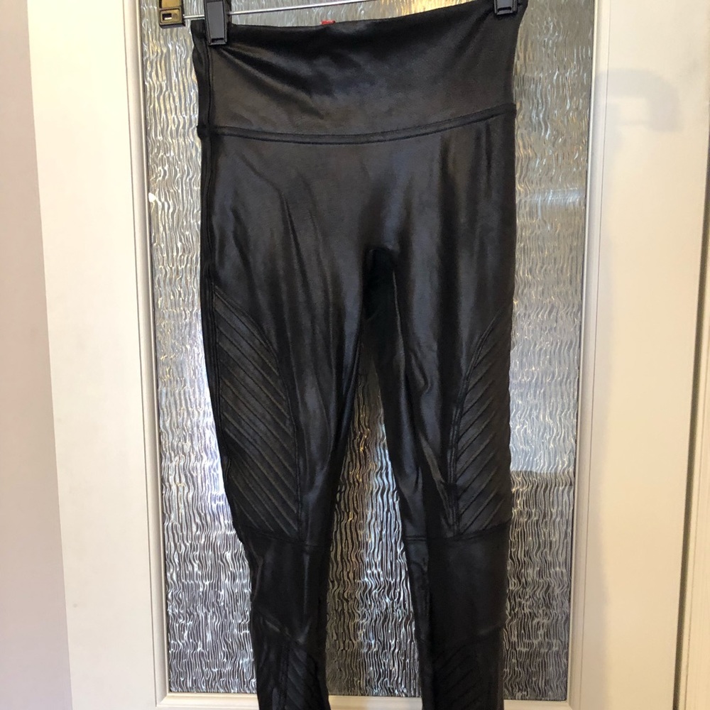 Spanx Faux Leather Moto Leggings